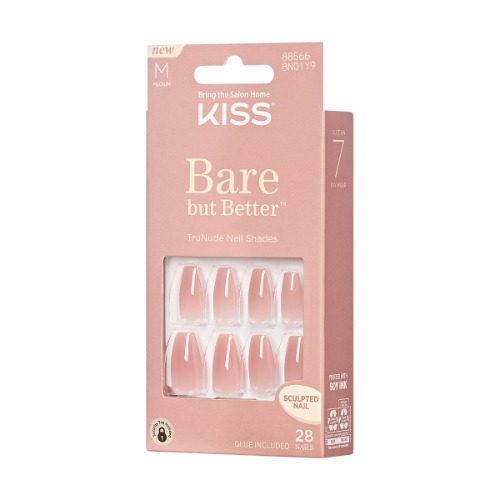 KISS Bare But Better, Press-On Nails, Bisque, Nude, Med Coffin, 28ct | Default Title