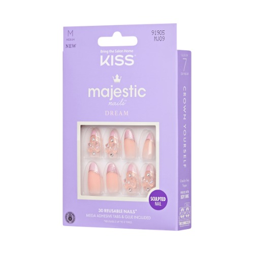 KISS Majestic, Press-On Nails, Maestro, Pink, Med Almond, 30ct | Default Title