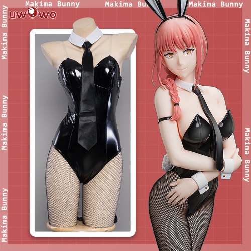 Uwowo Chainsaw Man Cosplay Makima Bunny Girl Costume Leather Jumpsuit Halloween Cosplay - 【In Stock】XL