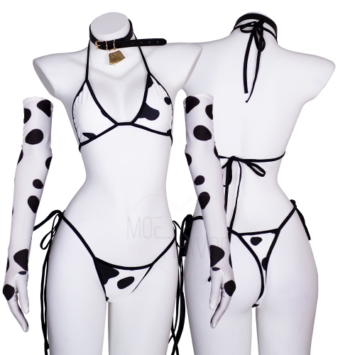 Cow Bikini - Black / M/L
