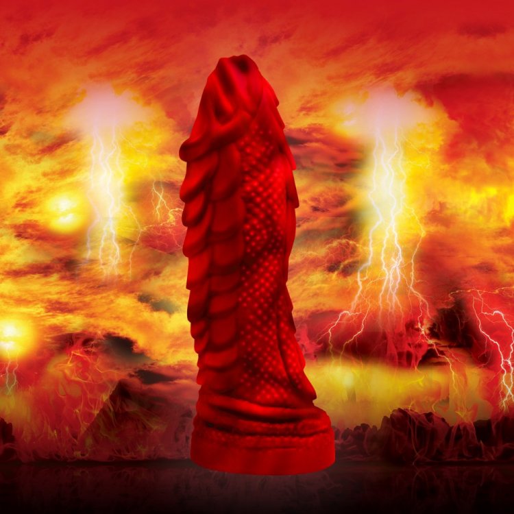 Creature Cocks - Fire Dragon Red Scaly Silicone Dildo | Default Title