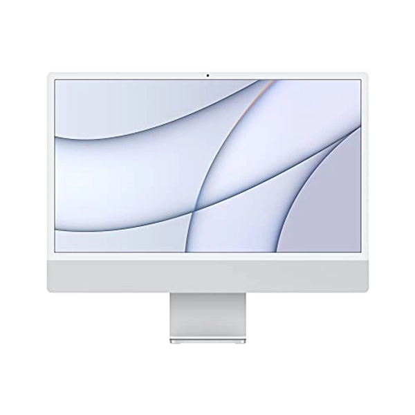 Apple 2021 iMac All-in-One Desktopcomputer mit M1 Chip: 8-Core CPU, 7-Core GPU, 24" Retina Display, 8 GB RAM, 256 GB SSD Speicher, 1080p FaceTime HD Kamera. Funktioniert mit iPhone/iPad, Silber