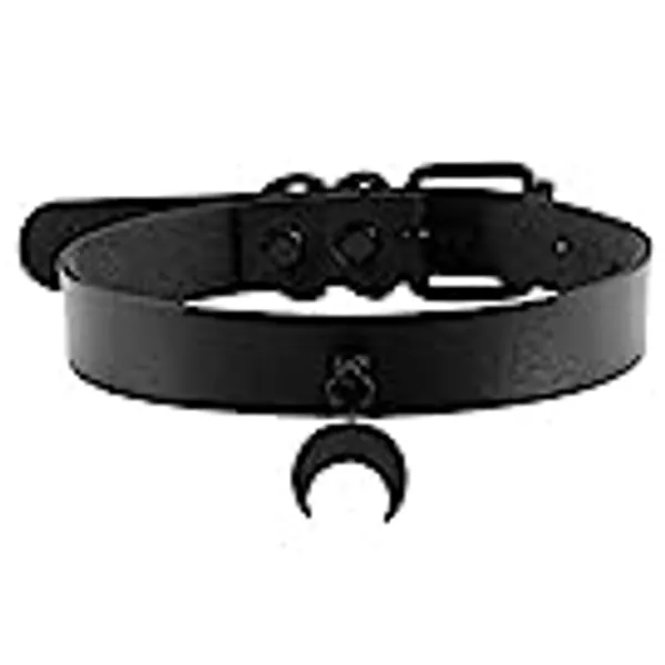 HEXALOVA Black Choker Goth Necklace Pu Leather Choker Cross Necklaces For Women Girls Punk Emo Jewelry For Men Butterfly Necklaces Heart Choker Collar Adjustable