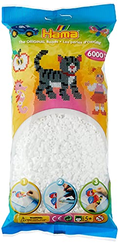 Hama Perlen 205-01 B�gelperlen weiss 6000 - Weiß,Weißen