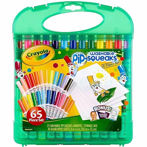 Crayola Pip Squeaks Marker Set (65ct), Mini Washable Markers for Kids, Markers for Coloring Books, Kids Travel Activity, Holiday Gift, 4+ - Pip Squeak Markers