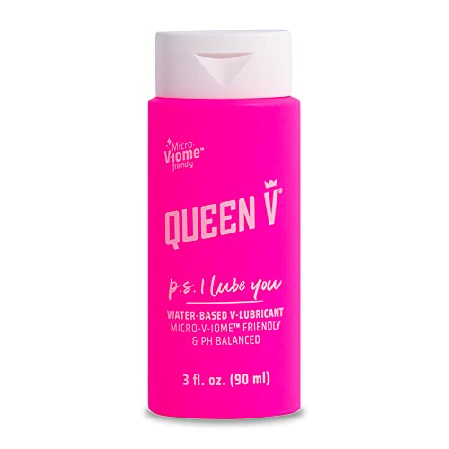QUEEN V P.S. I Lube You - Intimate Water-Based Lube, pH Friendly, Free from Parabens, Artificial Colors, Glycerin & Fragrances, 3 oz. Wetter is Better - Lube