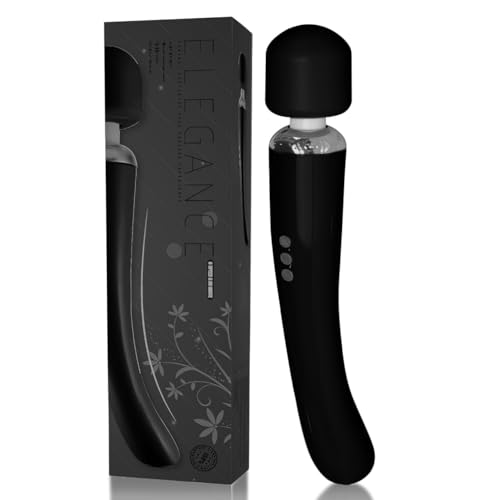 Therapeutic Personal Massager - Handheld Cordless and Powerful Wand - 8 Speeds 20 Vibrating Patterns - USB Rechargeable - Magic Recovery Effect for Women and Men, Body, Neck, Back & Shoulders - Charcoal