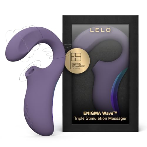 LELO Enigma Wave Triple Stimulation Wireless Vibrator for Women, Clit Sucking Vibrator and G-spot Vibrator with WaveMotion Technology and 8 Vibrating Patterns, Sex Toy with Triple Motor, Purple - Purple