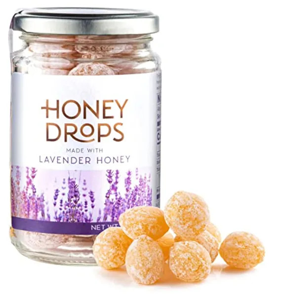 Gourmanity Honey Drops Made with Lavender Honey, Fruity and Floral Touch Carefully Crafted from Natural Honey, Gift your Family Artisan European Candy, Made in Provence, France, 7oz