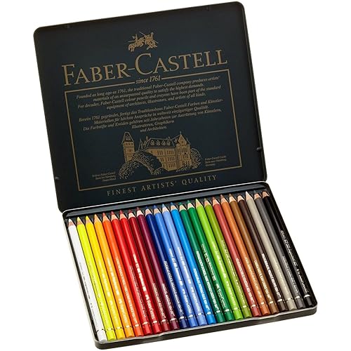 Faber-Castell 24 Piece Polychromous Colored Pencil Set in Metal Tin - Polychromos Colour Pencil - Single