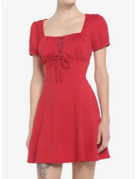 Red Empire Waist Dress 