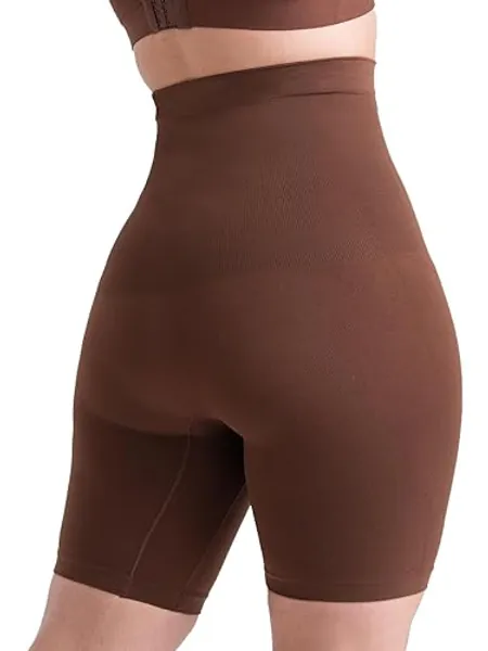 SHAPERMINT Shapewear for women - High-Waisted Shapewear Tummy Control Shorts, Faja Body Shaper, Underwear for Women - X-Large-XX-Large - Chocolate