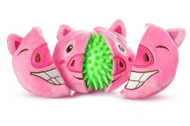 ZENAPOKI Dog Toys for Aggressive Chewers (3in1) - Squeaky and Interactive - for Medium Dogs, Large & Small Breeds - Puppy Teething Chew Toy - Juguetes Perros - Pink - Pink