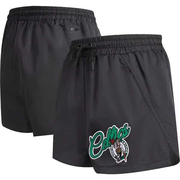 Women's Pro Standard  Black Boston Celtics Script Woven Shorts