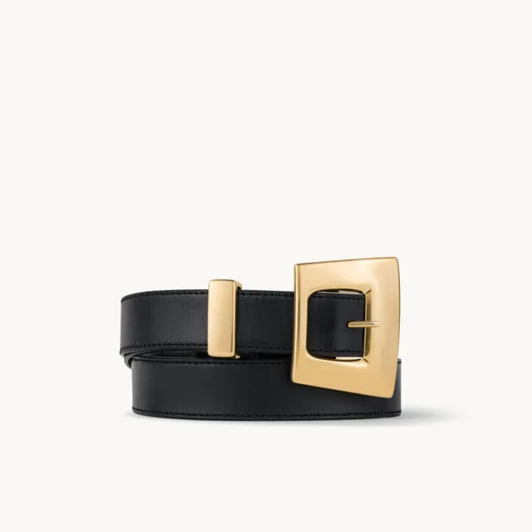 Geometric Buckle Belt Black - Chylak