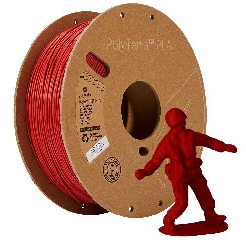 Polymaker Matte PLA Filament 1.75mm Army Red, 1.75 PLA 3D Printer Filament 1kg - PolyTerra 1.75 PLA Filament Matte Dark Red 3D Printing Filament (1 Tree Planted)