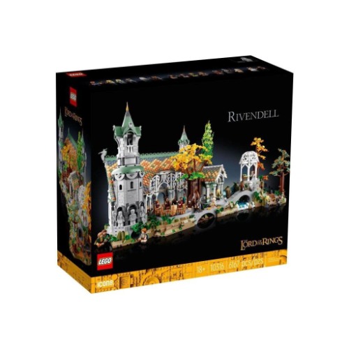LEGO 10316 Icons SAGAN OM RINGEN: VATTNADAL Byggset med Massor av Detaljer, Stor Byggsats för Vuxna med 15 Minifigurer, Innehåller Bland Annat Frodo, Sam och Bilbo Baggins, Samlarobjekt, från 18 år