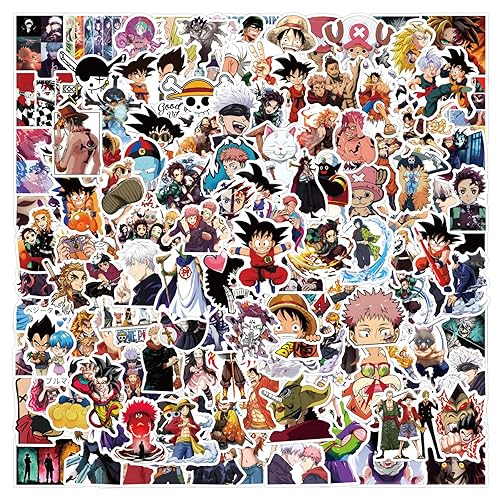 200Pcs Kids Anime Stickers Mixed Pack,Cartoon Characters Stickers Movie Decorative Sticker for Kids Teens Adults Waterproof Stickers for Water Bottle Laptop, - Anime Mix 200