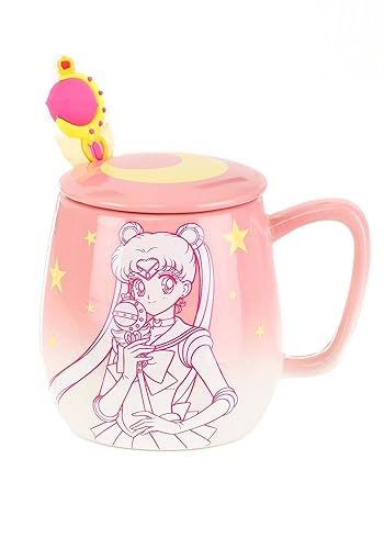 Just Funky Sailor Moon Pink Ombre 16oz Standard Mug with Molded Spoon - Standard