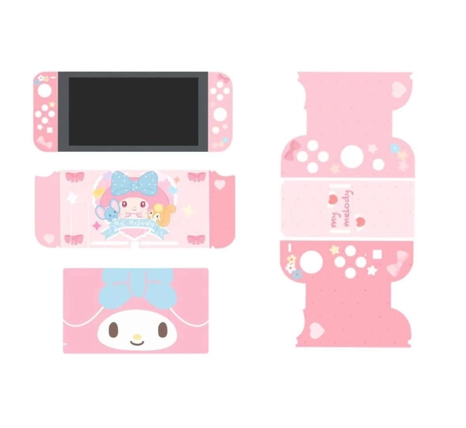 Cute Switch Skin Cover Full Set Cute Switch OLED Wrap Kawaii Switch OLED Stickers - Switch / Pink