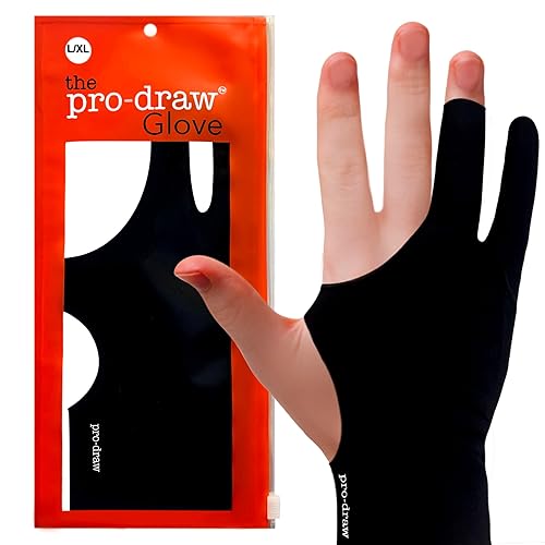 Pro-Draw Artist Glove for iPad, Drawing Tablet, Sketching // Two & Three Finger Tap // Right or Left Hand - Small/Medium