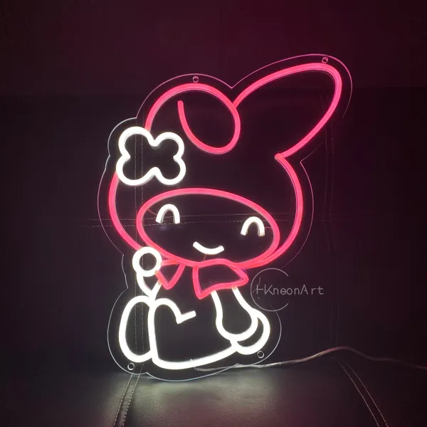 My Melody wall art,Sanrio neon light,neon sign anime,LED neon wall sign
