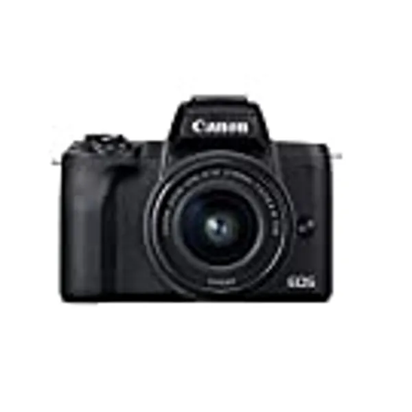 Canon EOS M50 Mark II (Black) + EF-M 15-45mm & EF-M 55-200mm is STM Bundle