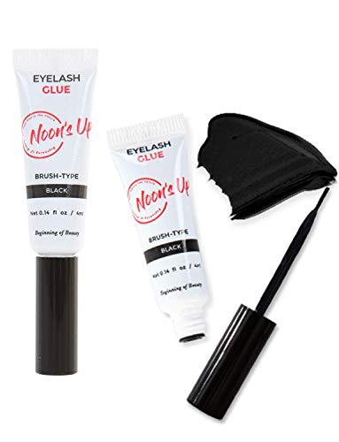 [NOON’S UP Lash Glue] Waterproof 24 Hours Long-Lasting Eyelash Glue: Eyelash Glue for False Lashes Super Strong Hold Lash Glue for Sensitive Eyes 4ml (Black) - Black