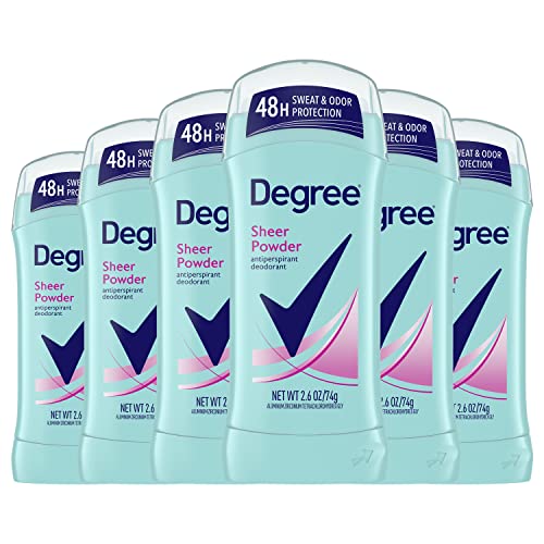Degree Original Antiperspirant Deodorant 48-Hour Sweat & Odor Protection Sheer Powder Antiperspirant for Women 2.6 oz, Pack of 6 - 2.60 Ounce (Pack of 6)