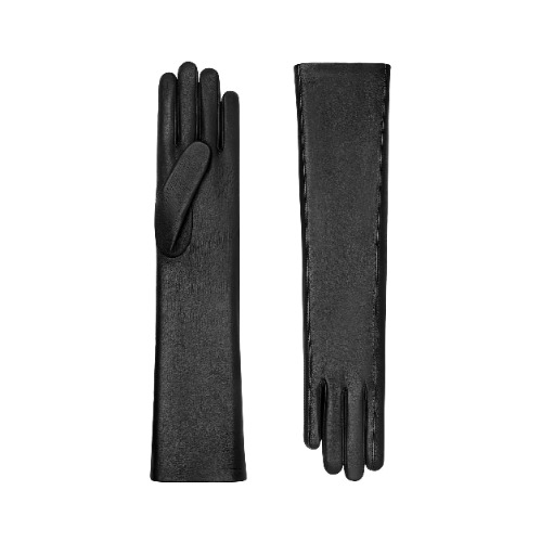 Clémence | Leather Glove with 2 Points | Black / 6