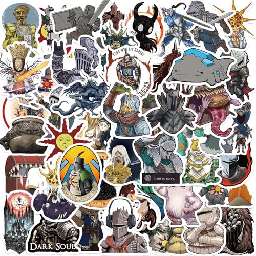 Dark Souls Stickers 50pcs Game Stickers for Girls Kids Teens Laptops Trackpads Keyboards Backpacks Skateboards Luggage Water Bottles Scrapbooks Mirrors Notebooks Journals BikesTravel - Dark S