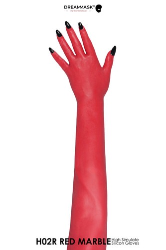 H02R - Red Marble High Simulation Silicon Gloves