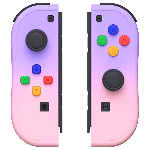 Joy Cons for Switch Controllers, Wireless Replacement for Switch Joycons, Left and Right Switch Controllers Joycon Support Sports Dual Vibration/Wake-up/Motion Control (Pink and Purple) - Pink