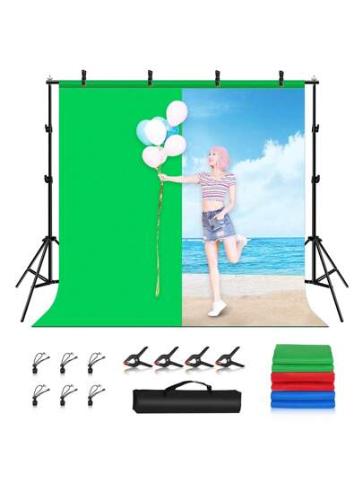 Puluz PULUZ 2m x 2m フォトスタジオ背景スタンドサポート クロスバーブラケットキット、レッド/ブルー/グリーンの背景付き