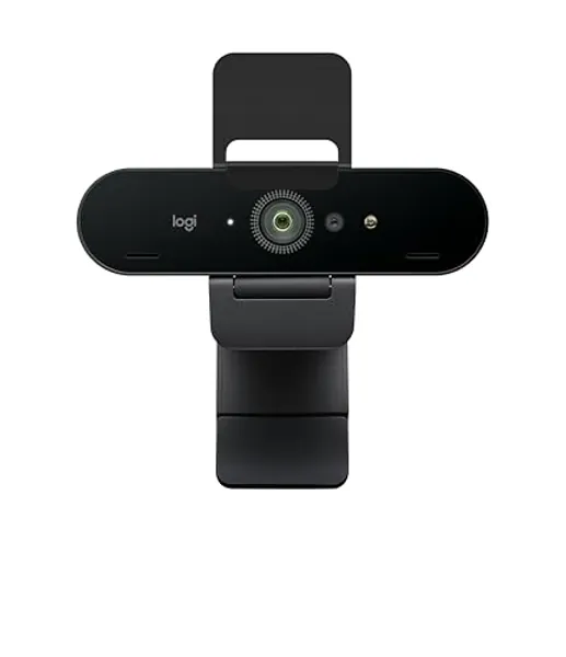 Logitech Brio 4K Webcam, Ultra 4K HD Video Calling, Noise-Canceling mic, HD Auto Light Correction, Wide Field of View, Works with Microsoft Teams, Zoom, Google Voice, PC/Mac/Laptop/Tablet, Black