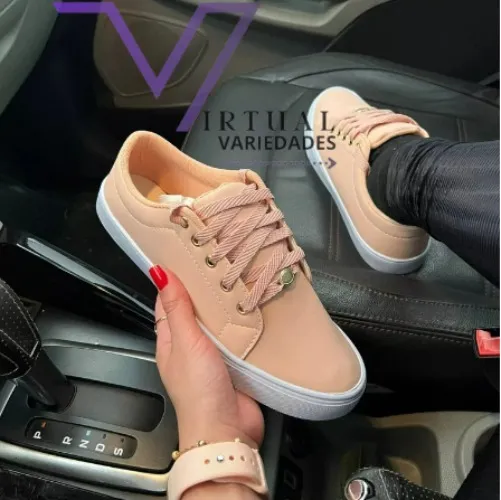 Tênis Feminino Branco Sapatenis Casual Confortável 