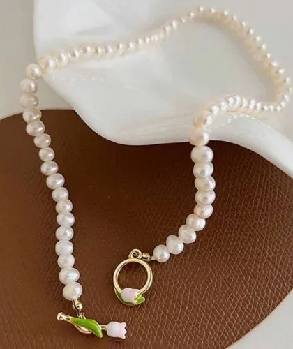 Colar de conta decoração de pérola falso | SHEIN Brasil