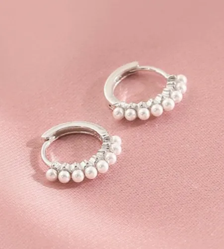 Decoração De Pérola Falso Brincos De Argola 