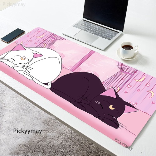 Mousepad de gato grande antiderrapante gato kawaii