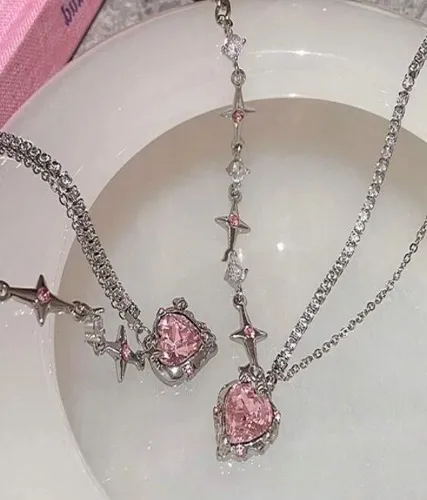 Colar em camadas coração & amuleto estrela | SHEIN Brasil