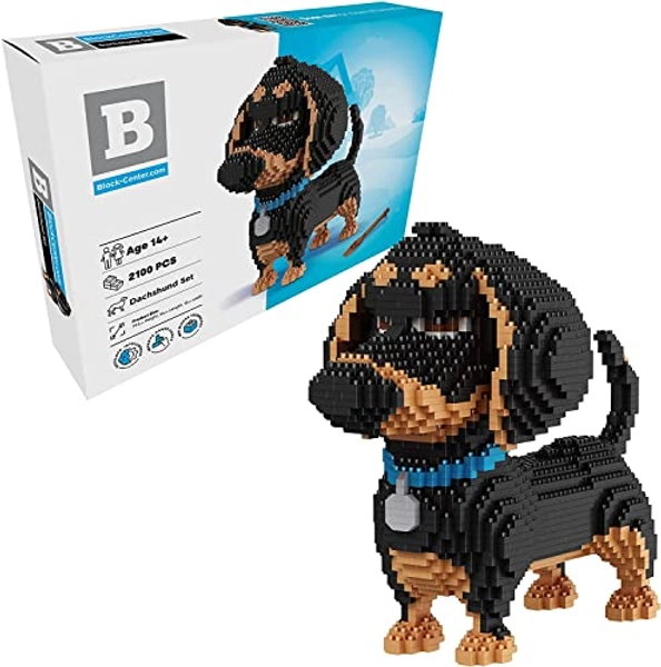 Dachshund Dog 3D Puzzle 2100 pcs Mini Blocks Animal Building Blocks Set - Your Very Own Mini Pet Companion Mini Block Gift Kit - for Kids and Adults (Dachshund) - Dachshund