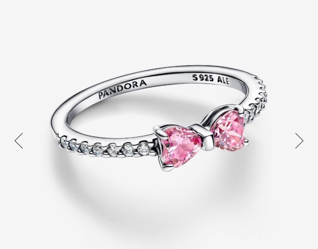 Bague Nœud Rose Scintillant