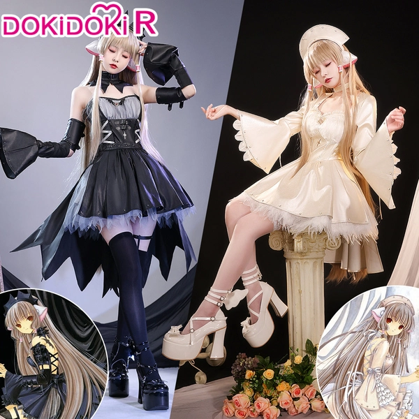 【Black Ver Ready For Ship】【Size S-4XL】DokiDoki-R Anime Chobits Cosplay Chi Cosplay Costume Freya Black Dress Lolita