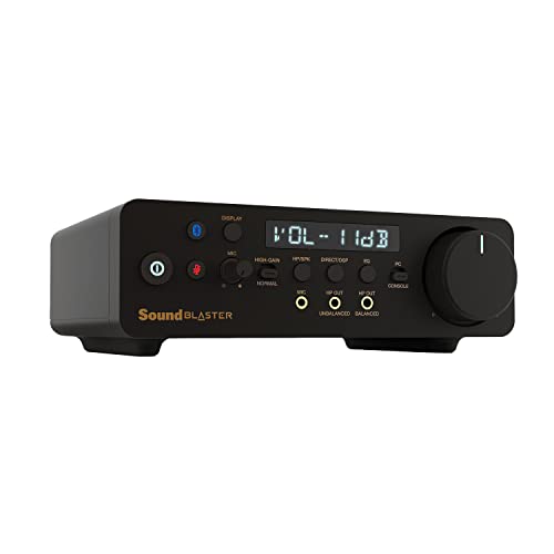 Creative Sound Blaster X5 Hi-res 32bit/384kHz External USB DAC with Fully Balanced Xamp Headphone Bi-amp, Bluetooth Receiver, RCA in/-Out, TOSLINK Optical in/-Out, Mic-in, Headset-in for Audiophiles 