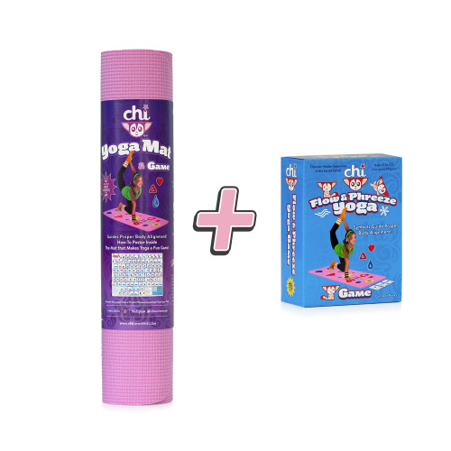 Exclusive Kids Game Bundle: Chi Yoga Mat + Card Game - Pink