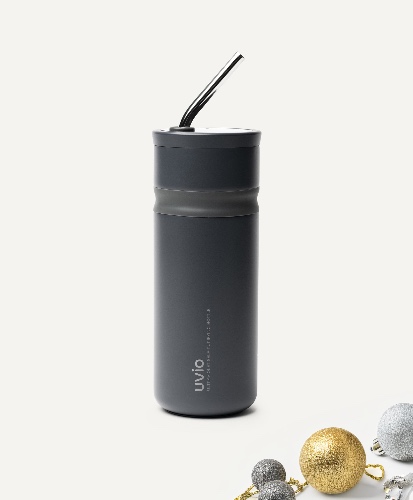 Uvio Self-Purifying Water Bottle - Charcoal Black | Default Title
