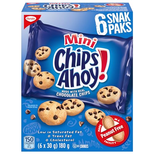 Chips Ahoy! Original Snack Packs Mini Cookies, Holiday and School Snacks, 180 g