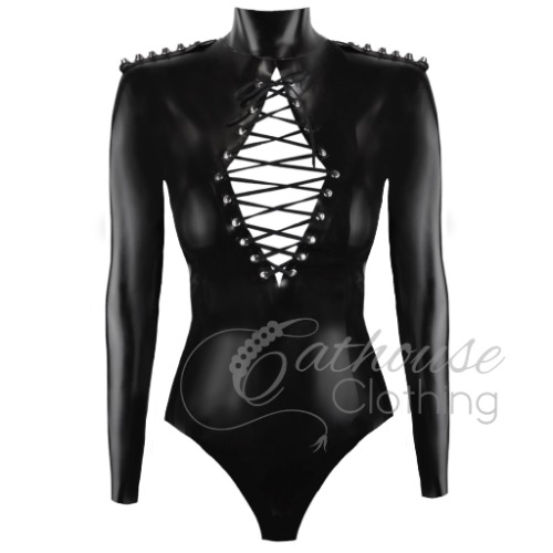 Mercury Domina playsuit | large / Zip back through crotch to front hip / Black
