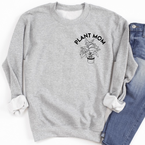 Plant Mom Sweatshirt - Sport Grey / XL