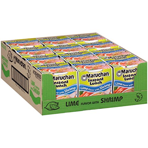 Maruchan Instant Lunch Lime Flavor with Shrimp, 2.25 Oz, Pack of 12 - 2.25 Ounce (Pack of 12) - Lime with shrimp - Instant Lunch